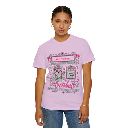 Personalized Spooky Cute Nurse October Birthday Comfort Colors Tee