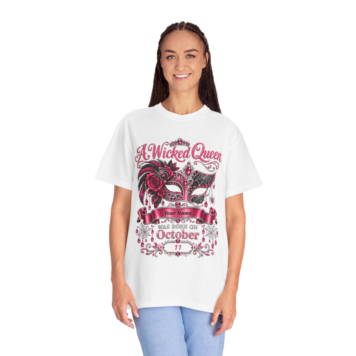 Personalized Wicked Queen October Birthday Comfort Colors Tee