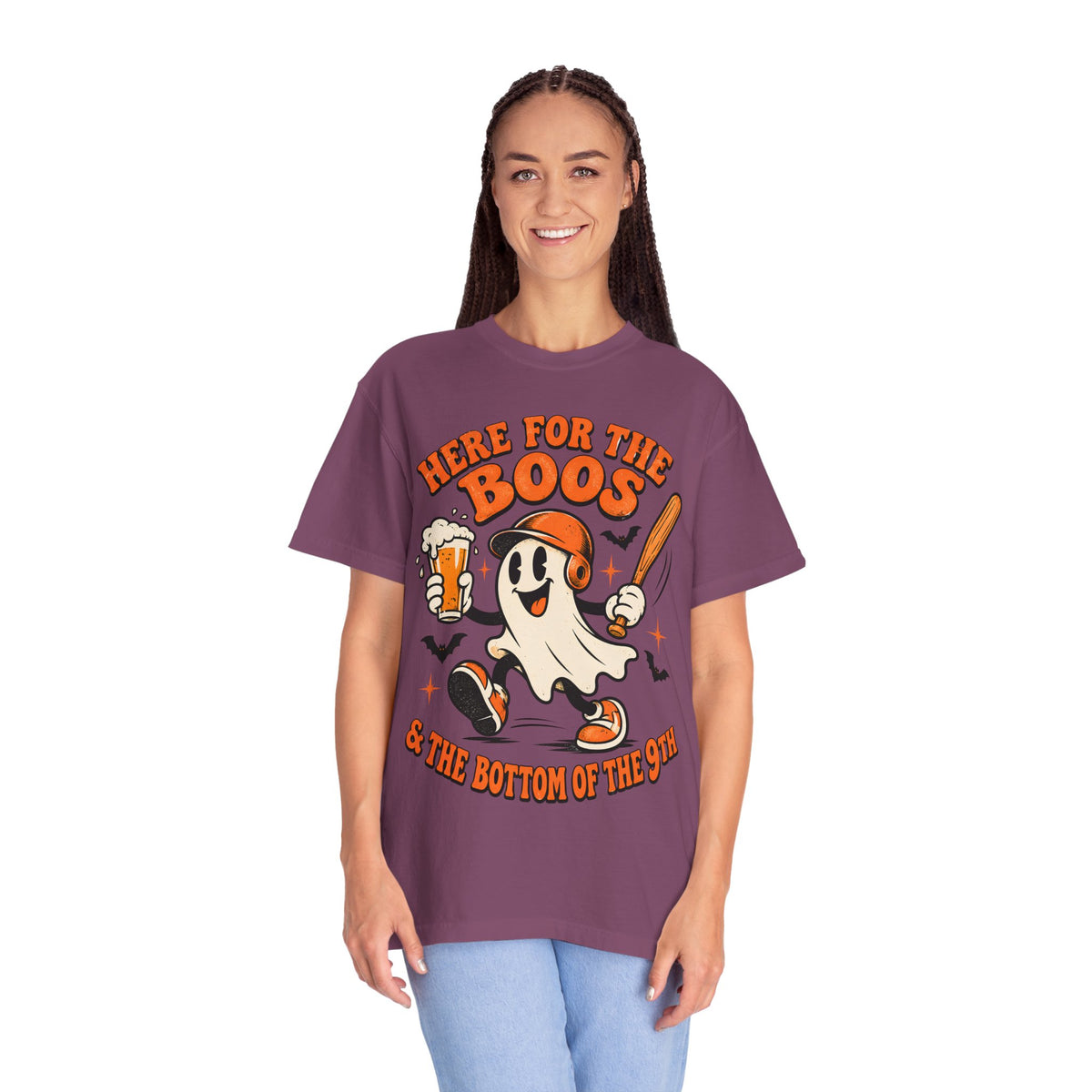 Here for the Boos Baseball Halloween Comfort Colors Tee