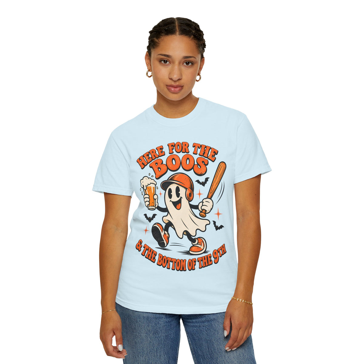 Here for the Boos Baseball Halloween Comfort Colors Tee