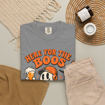 Here for the Boos Baseball Halloween Comfort Colors Tee