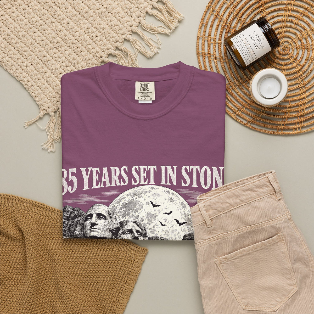 85 Years Set in Stone Mount Rushmore Comfort Colors Tee