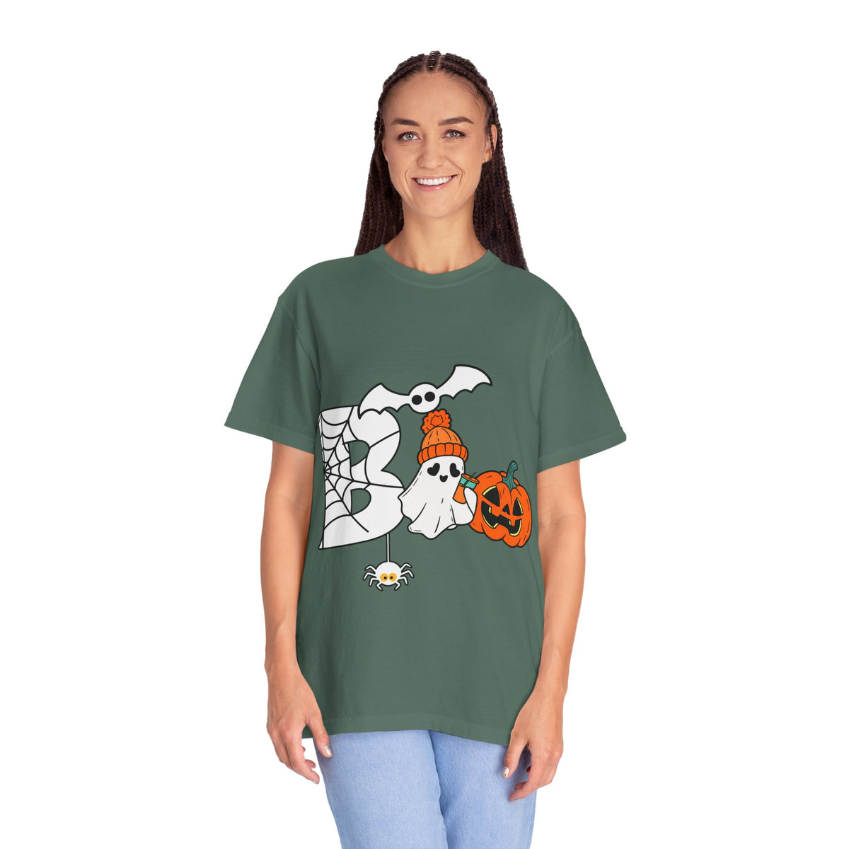 Cute Ghost Pumpkin Cozy Halloween Comfort Colors T-Shirt