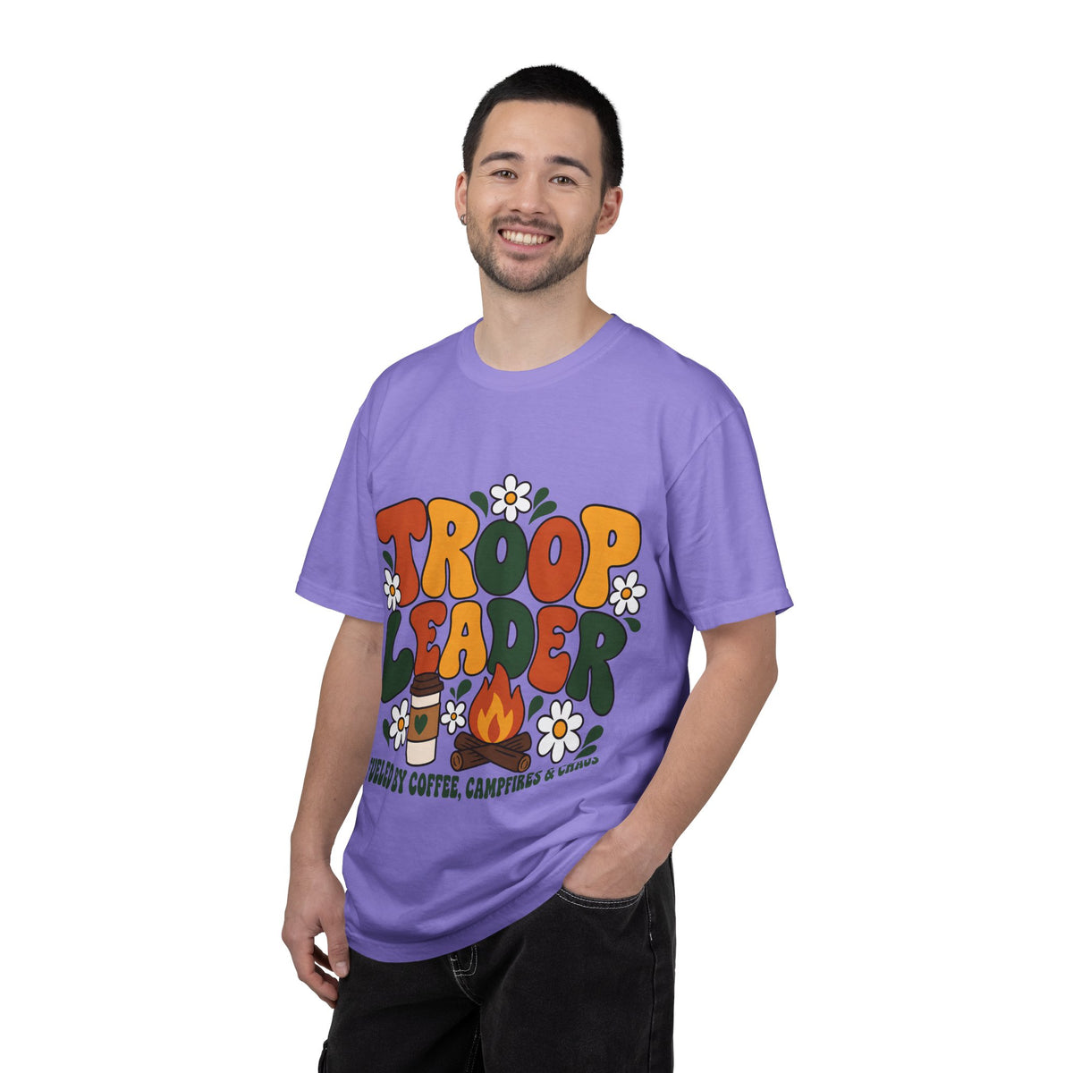 Troop Leader Coffee Campfires Chaos Comfort Colors Tee