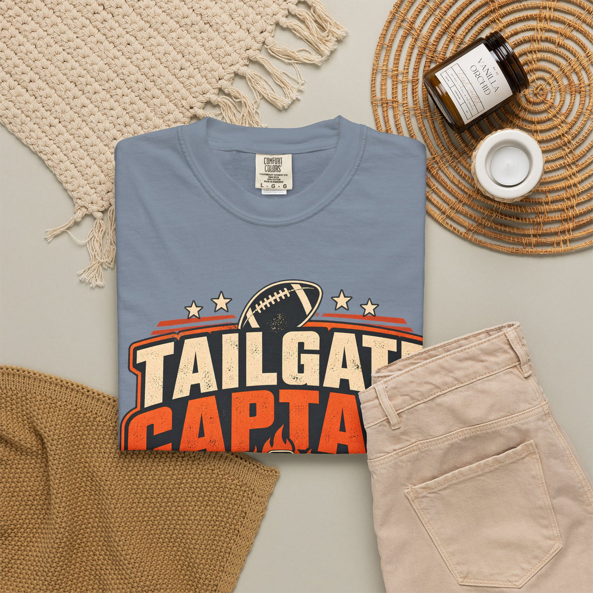 Tailgate Captain Football Game Day Comfort Colors T-Shirt