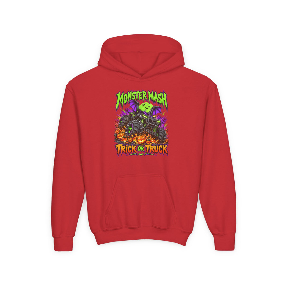 Monster Mash Trick or Truck Youth Halloween Hoodie