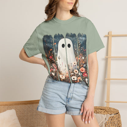 Floral Ghost Wildflower Halloween Comfort Colors T-Shirt