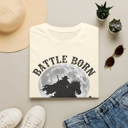Battle Born Shadow Raised 1864 Shirt – Dark Western Horseman Moon Tee