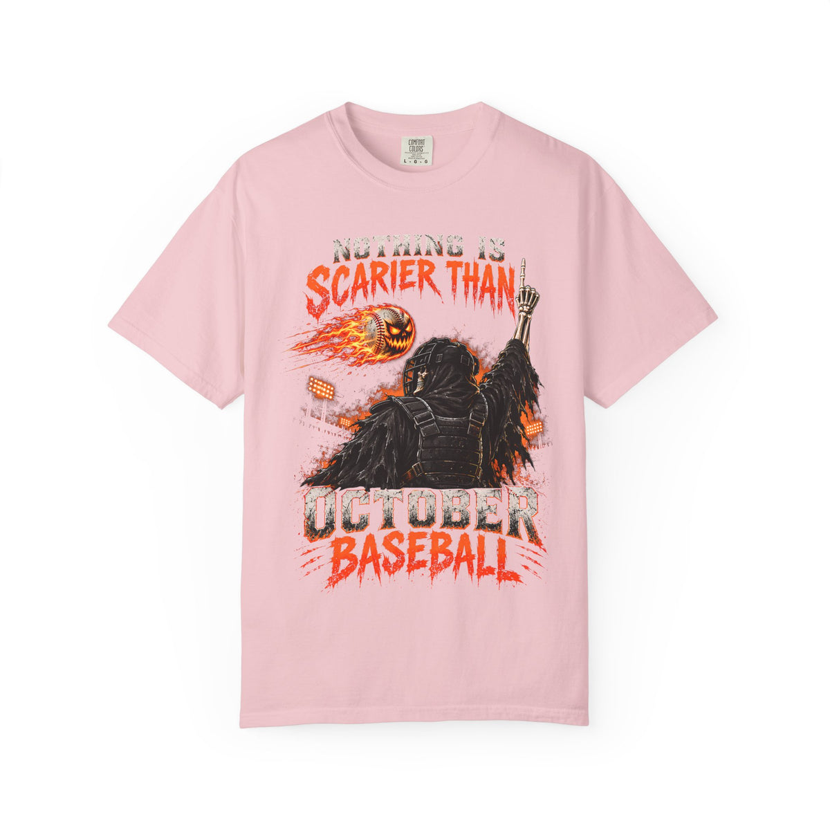 October Baseball Halloween Comfort Colors Graphic T-Shirt