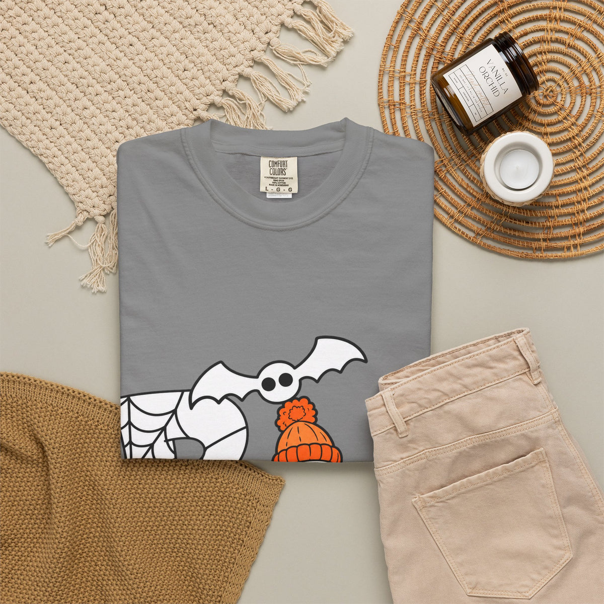 Cute Ghost Pumpkin Cozy Halloween Comfort Colors T-Shirt