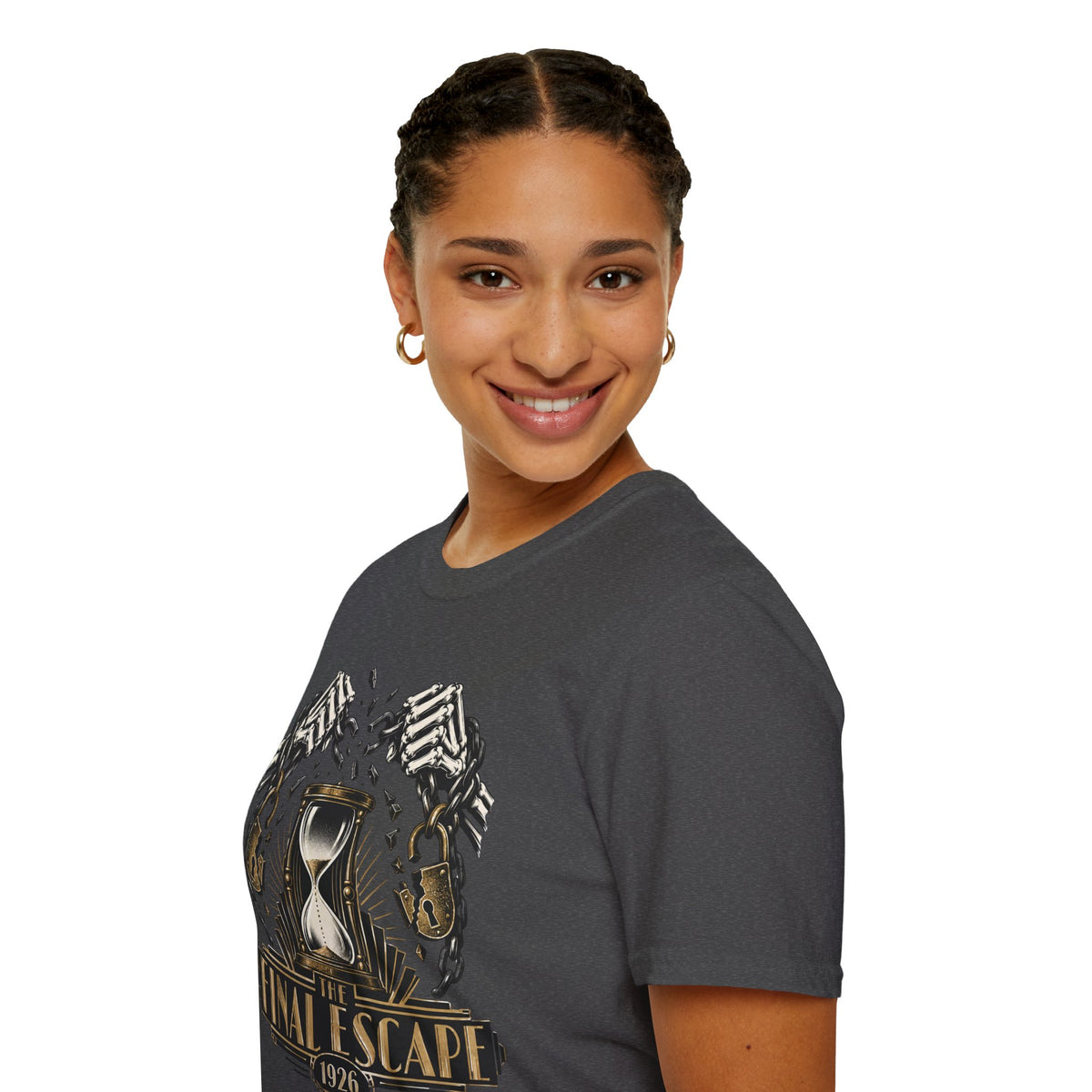 The Final Escape 1926 Shirt – Skeleton Chains Hourglass Art Deco Tee