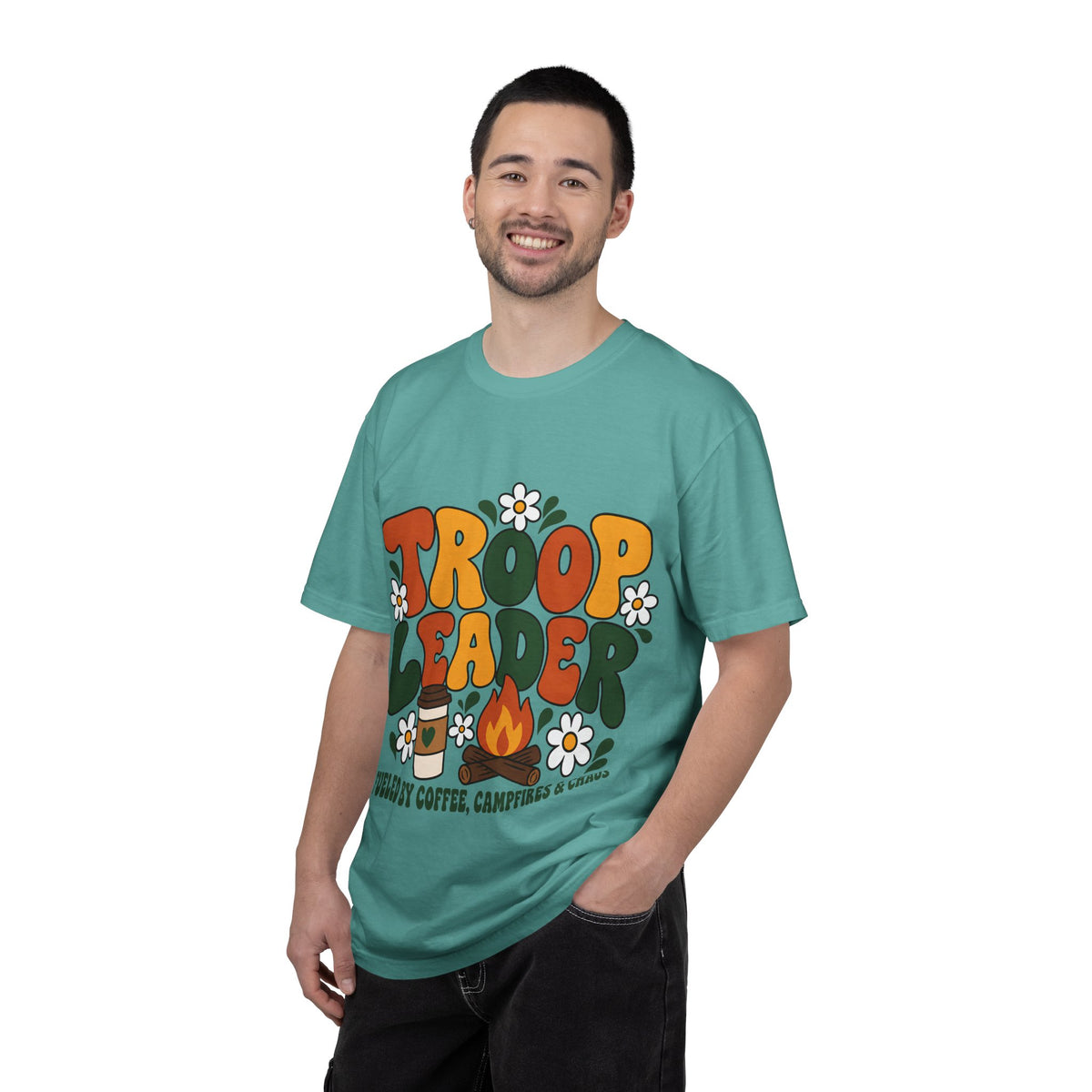 Troop Leader Coffee Campfires Chaos Comfort Colors Tee