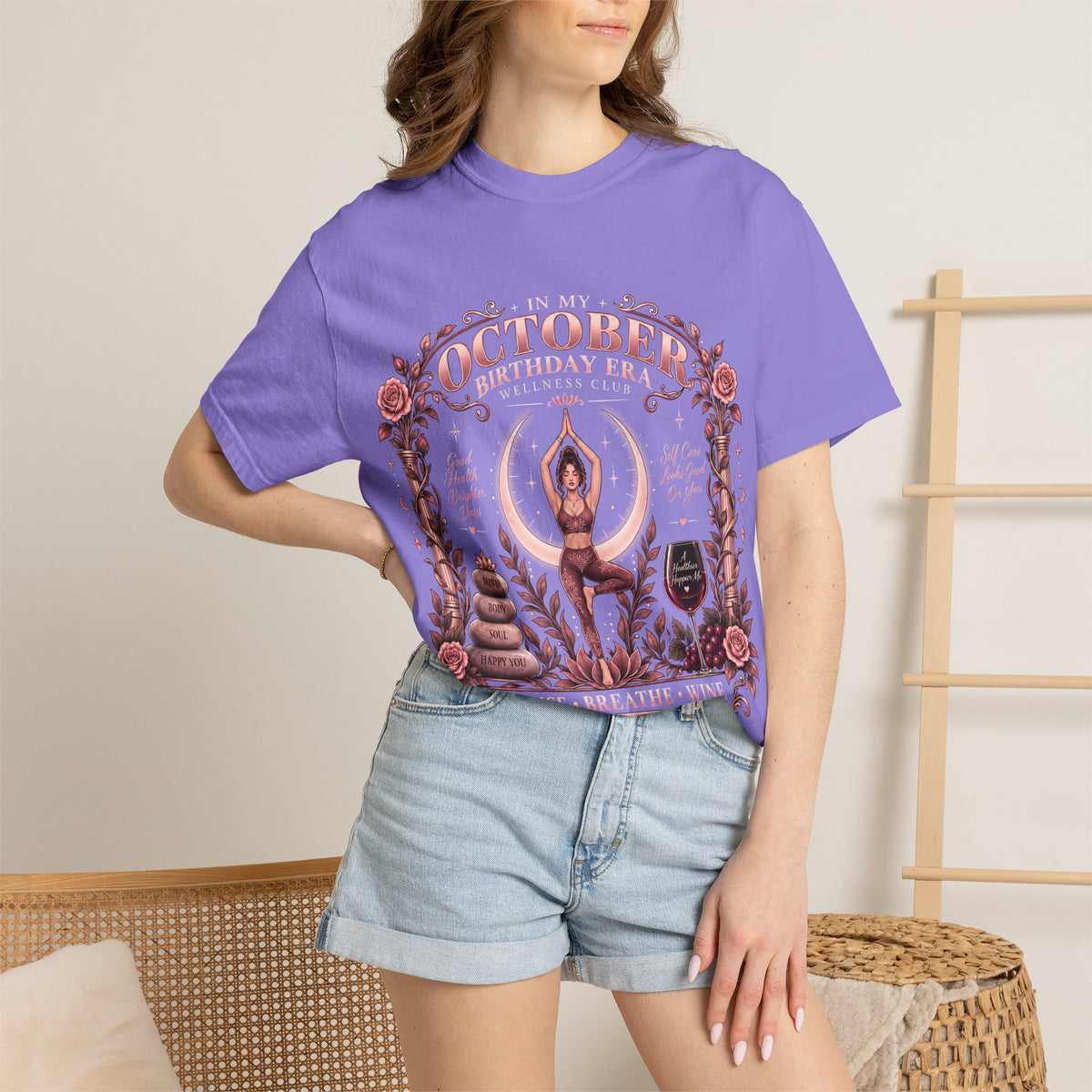 In My October Birthday Era Wellness Club Comfort Colors Tee