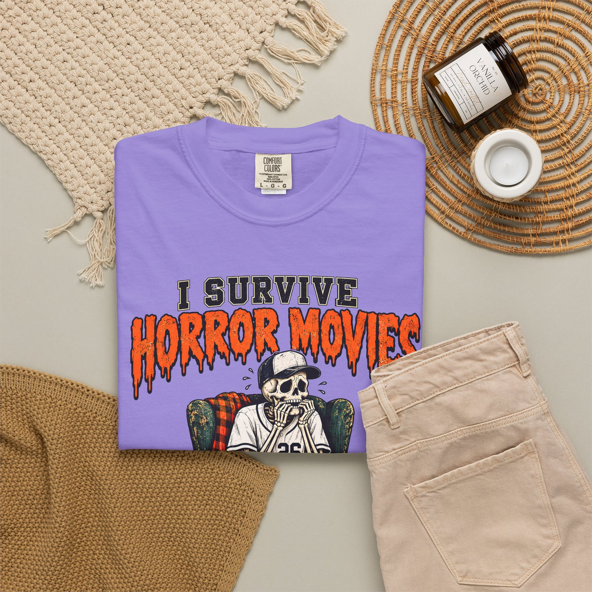 Horror Movies Game 7 Baseball Comfort Colors T-Shirt