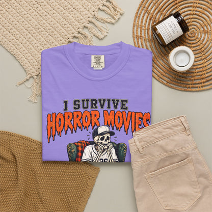 Horror Movies Game 7 Baseball Comfort Colors T-Shirt