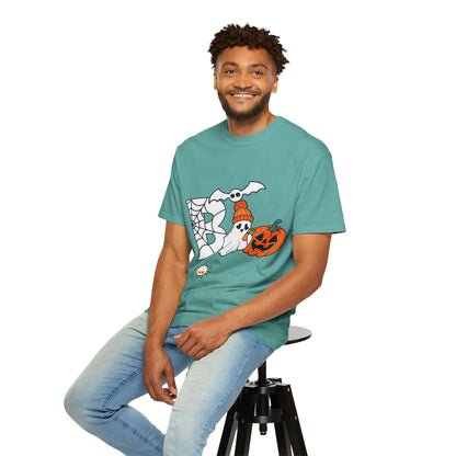 Cute Ghost Pumpkin Cozy Halloween Comfort Colors T-Shirt