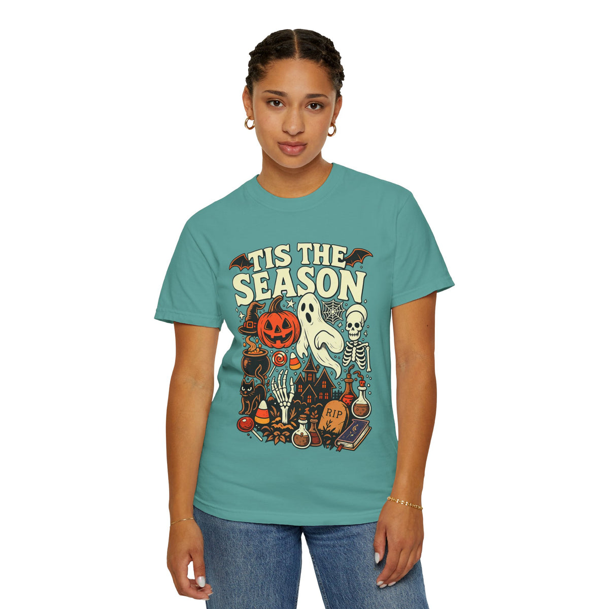 Tis the Season Spooky Halloween Comfort Colors Graphic Tee