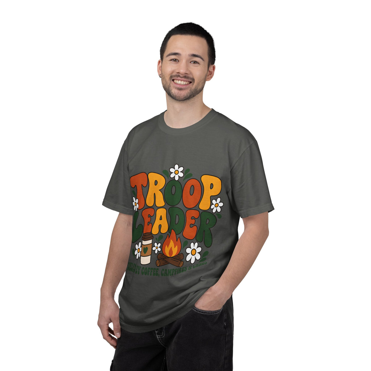 Troop Leader Coffee Campfires Chaos Comfort Colors Tee