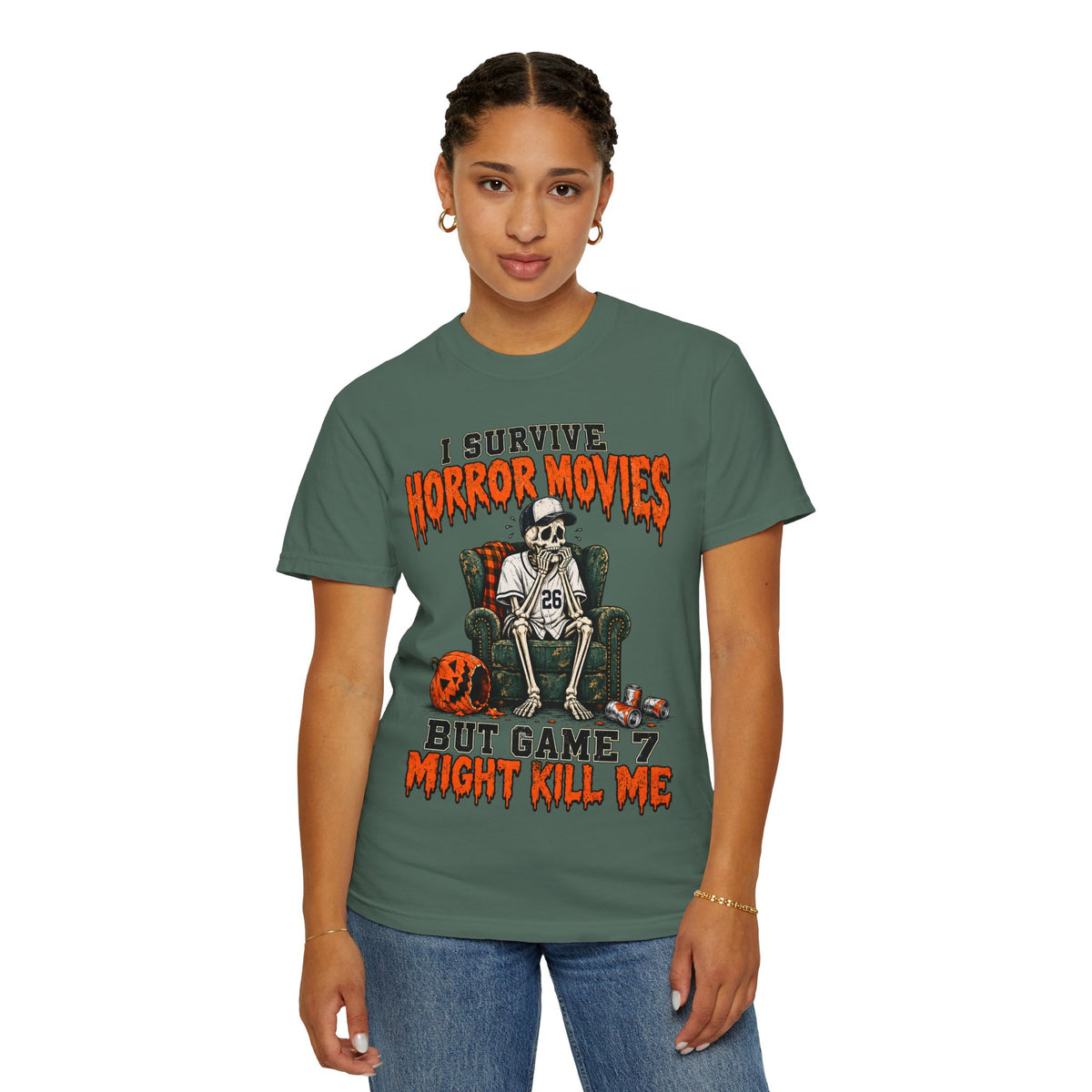 Horror Movies Game 7 Baseball Comfort Colors T-Shirt