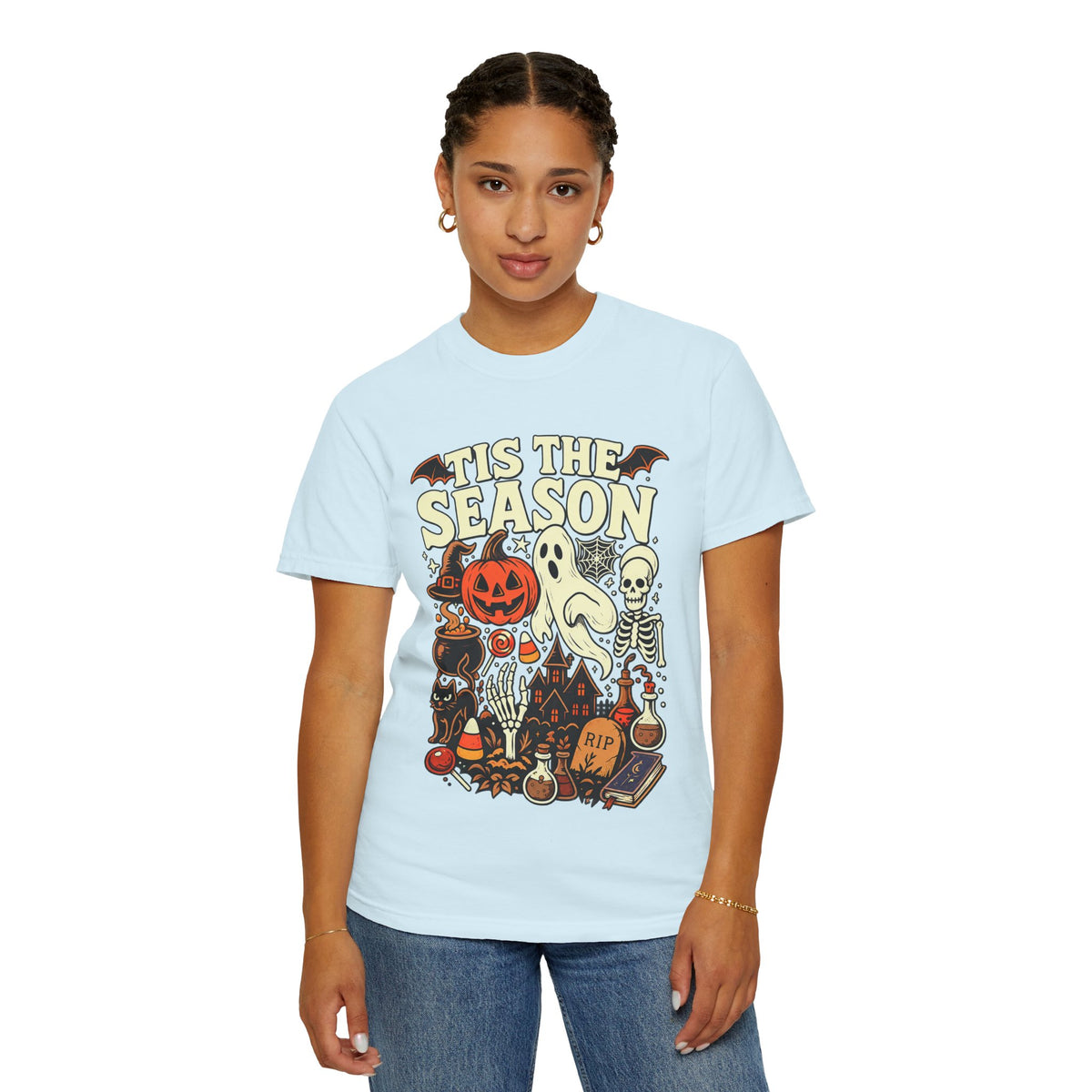 Tis the Season Spooky Halloween Comfort Colors Graphic Tee