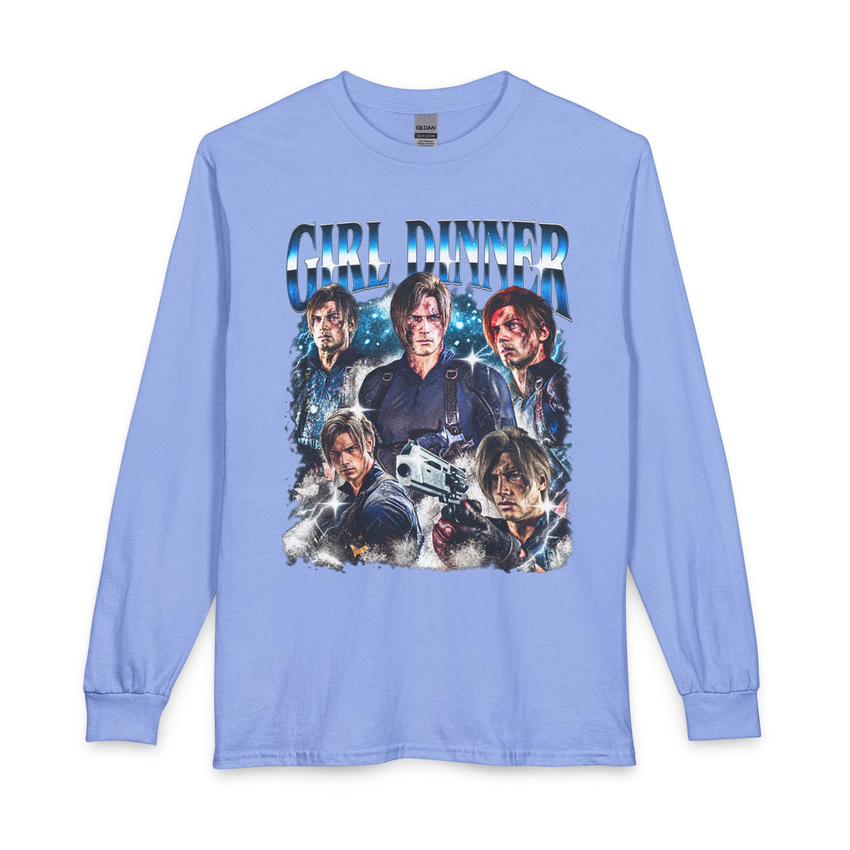 Girl Dinner Survival Horror Gildan Heavy Cotton Long Sleeve Tee