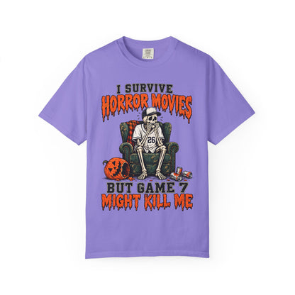 Horror Movies Game 7 Baseball Comfort Colors T-Shirt