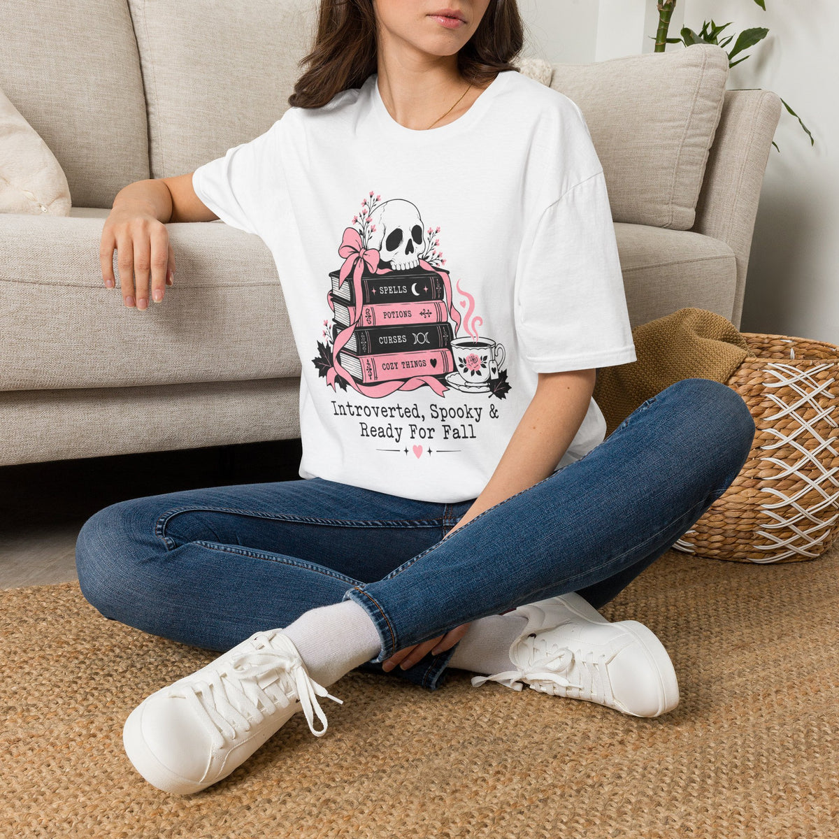 Introverted Spooky & Ready For Fall Shirt – Cozy Book Lover Halloween Tee