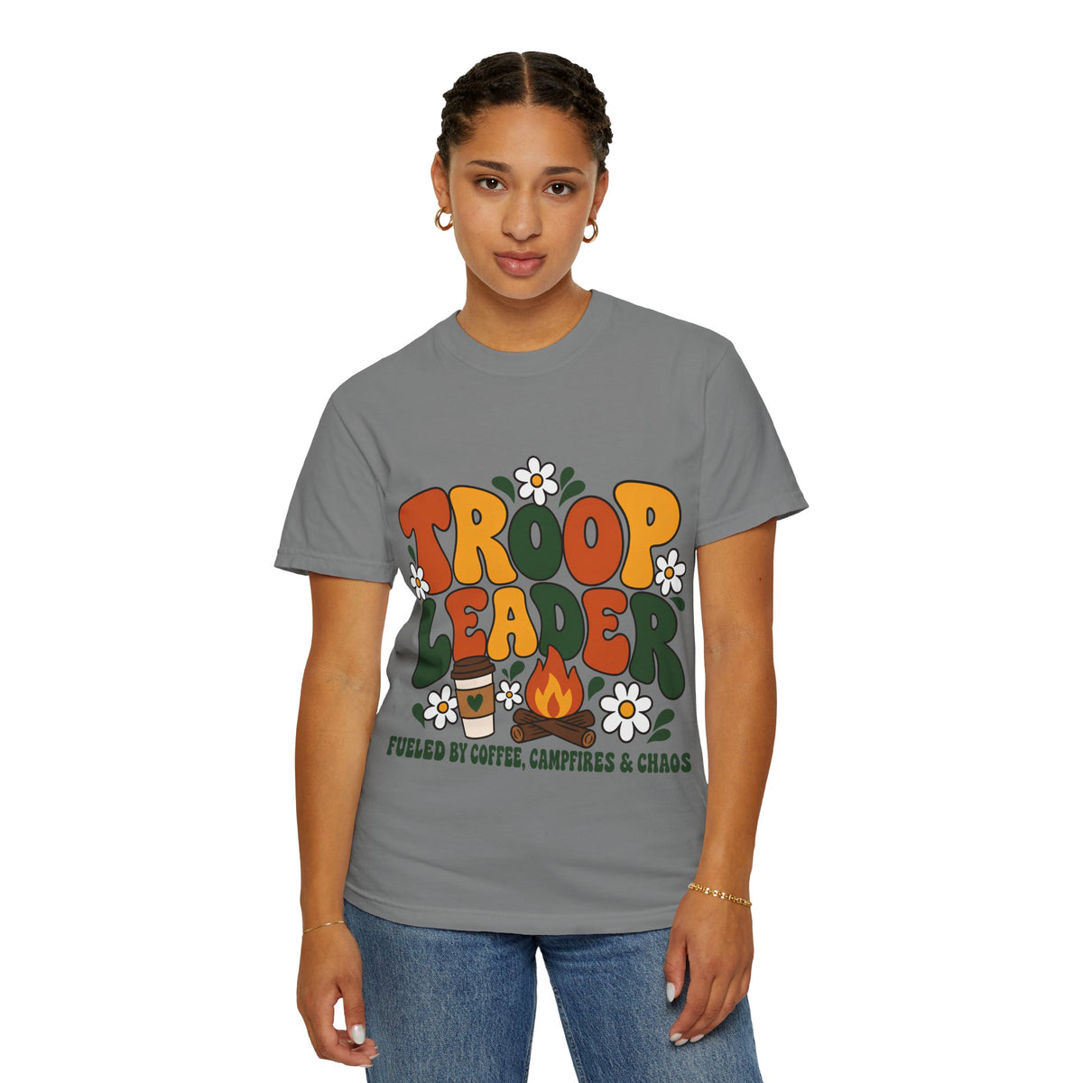 Troop Leader Coffee Campfires Chaos Comfort Colors Tee