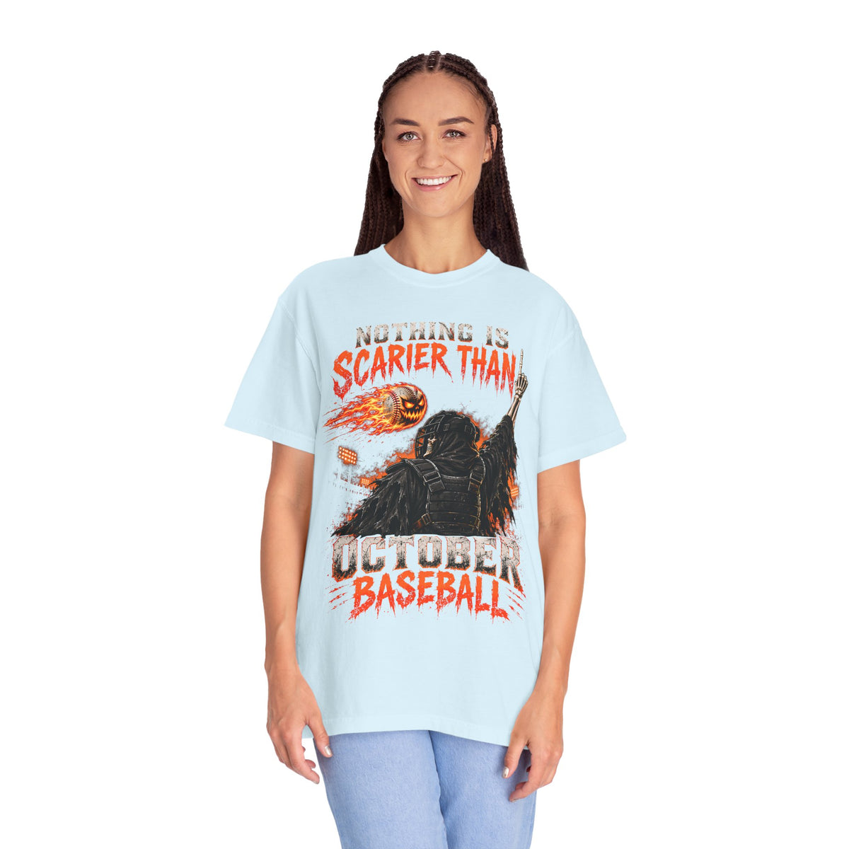 October Baseball Halloween Comfort Colors Graphic T-Shirt