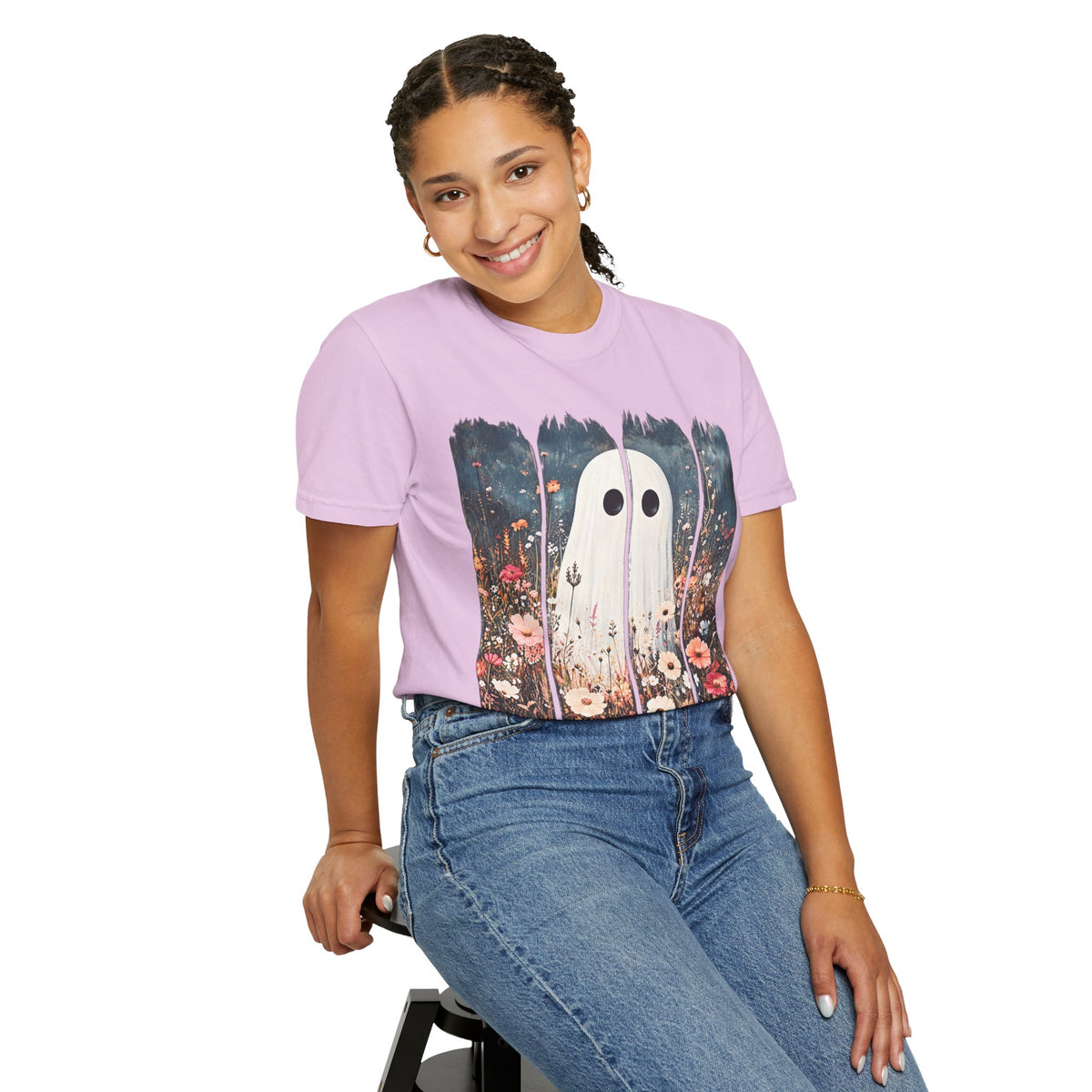 Floral Ghost Wildflower Halloween Comfort Colors T-Shirt