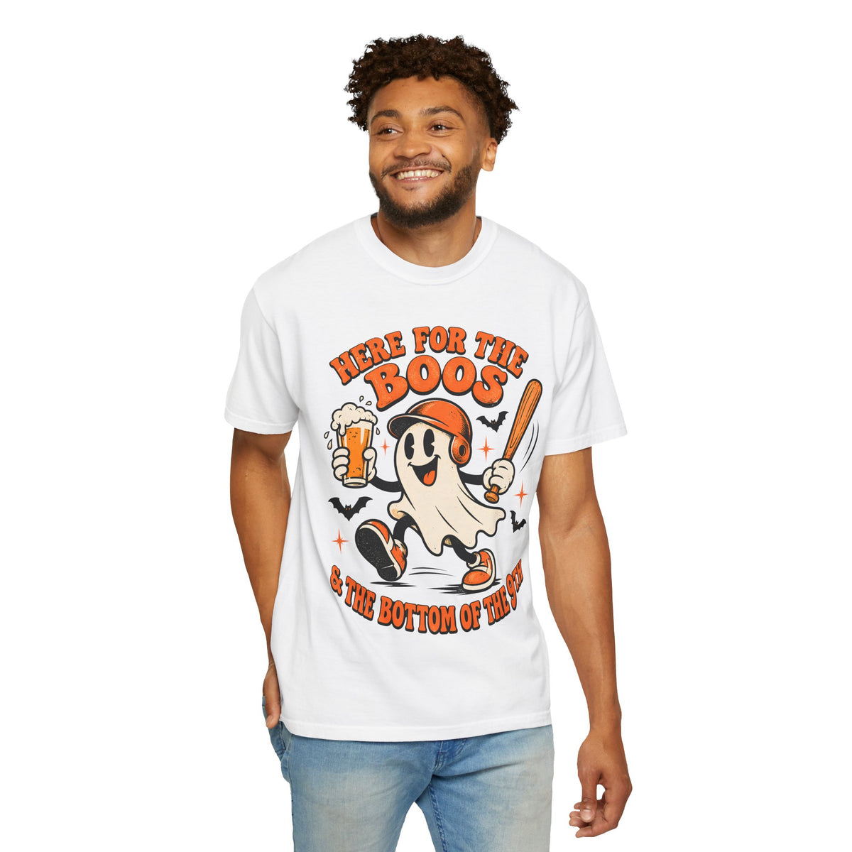Here for the Boos Baseball Halloween Comfort Colors Tee