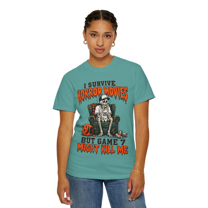 Horror Movies Game 7 Baseball Comfort Colors T-Shirt