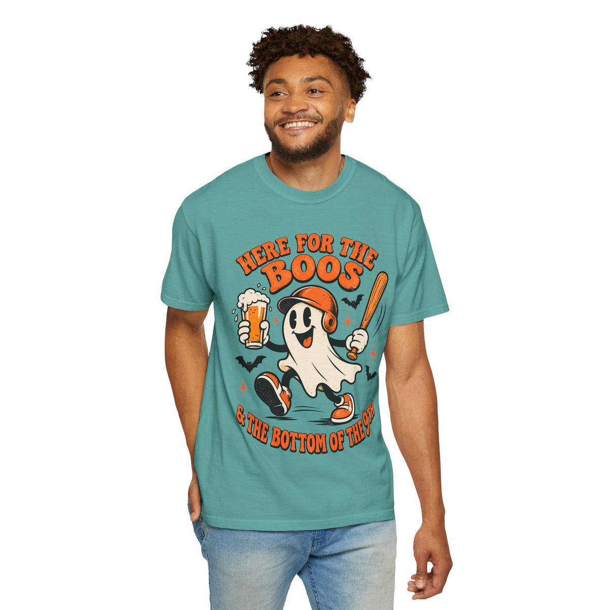 Here for the Boos Baseball Halloween Comfort Colors Tee