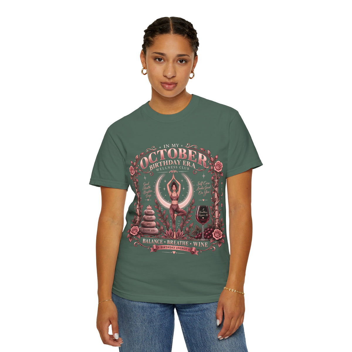 In My October Birthday Era Wellness Club Comfort Colors Tee