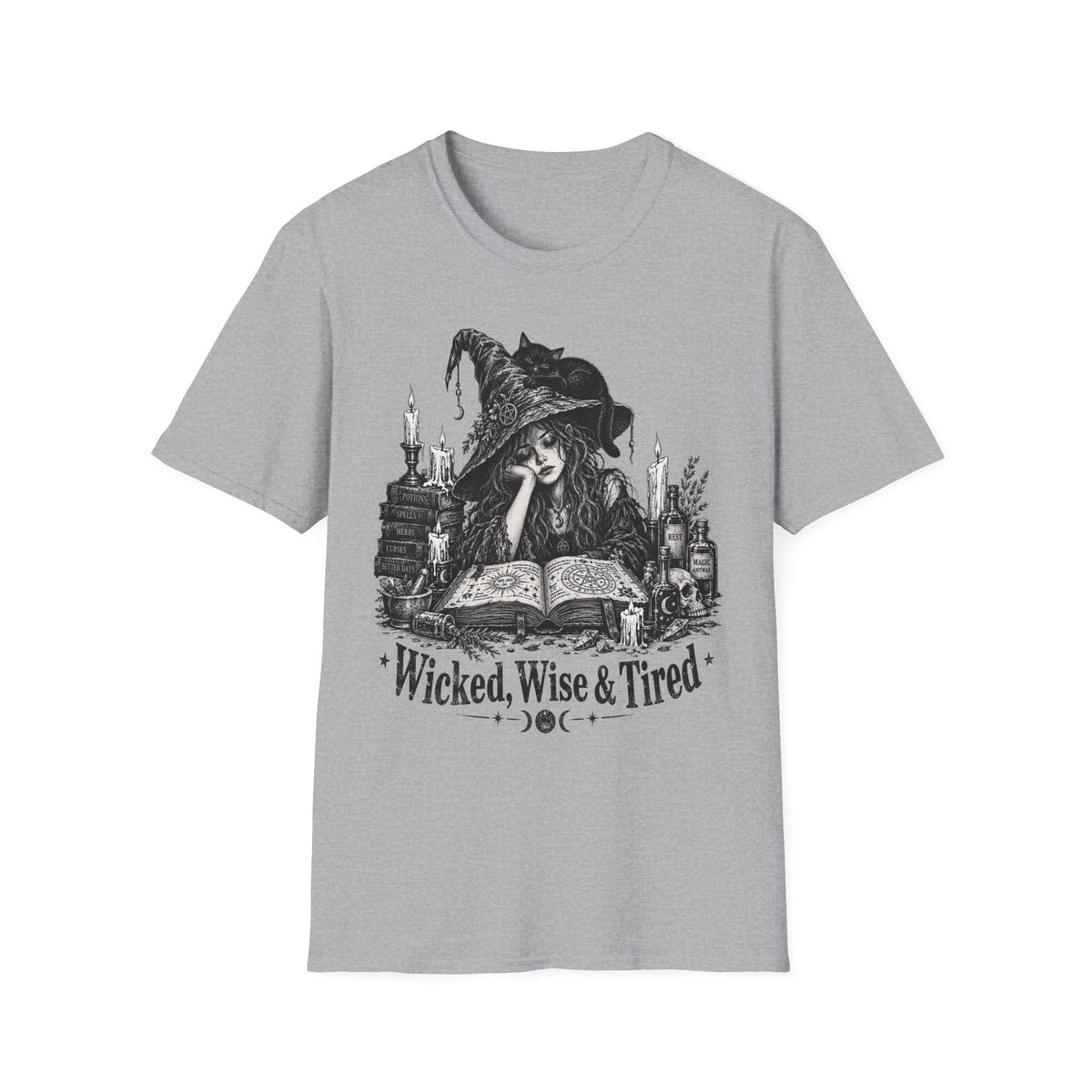 Wicked Wise & Tired Funny Exhausted Witch Mom T-Shirt