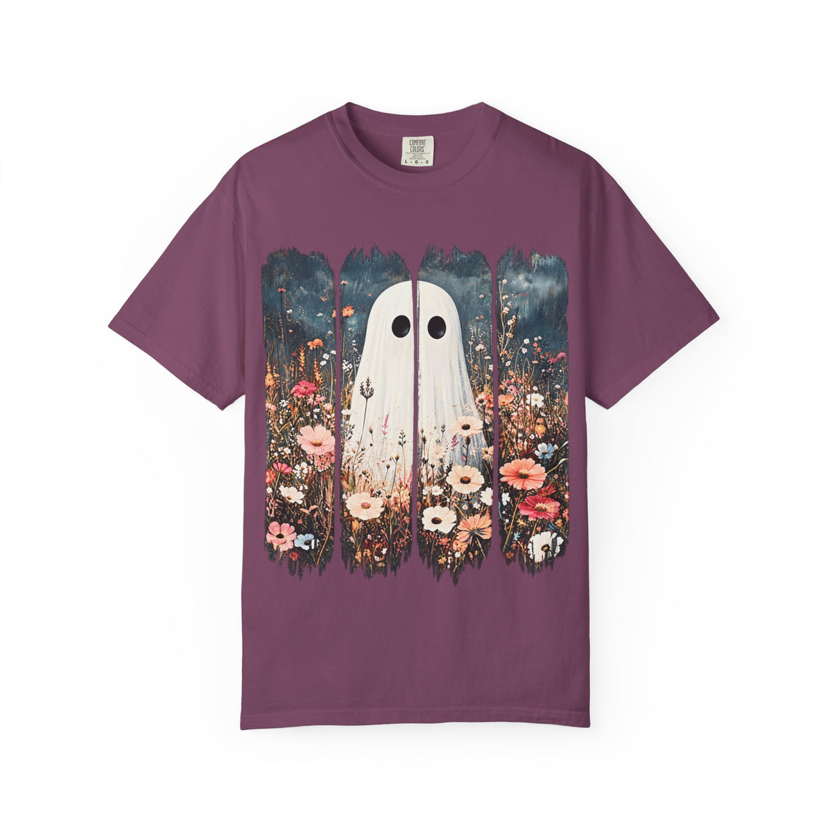 Floral Ghost Wildflower Halloween Comfort Colors T-Shirt