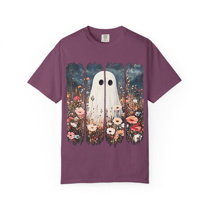 Floral Ghost Wildflower Halloween Comfort Colors T-Shirt