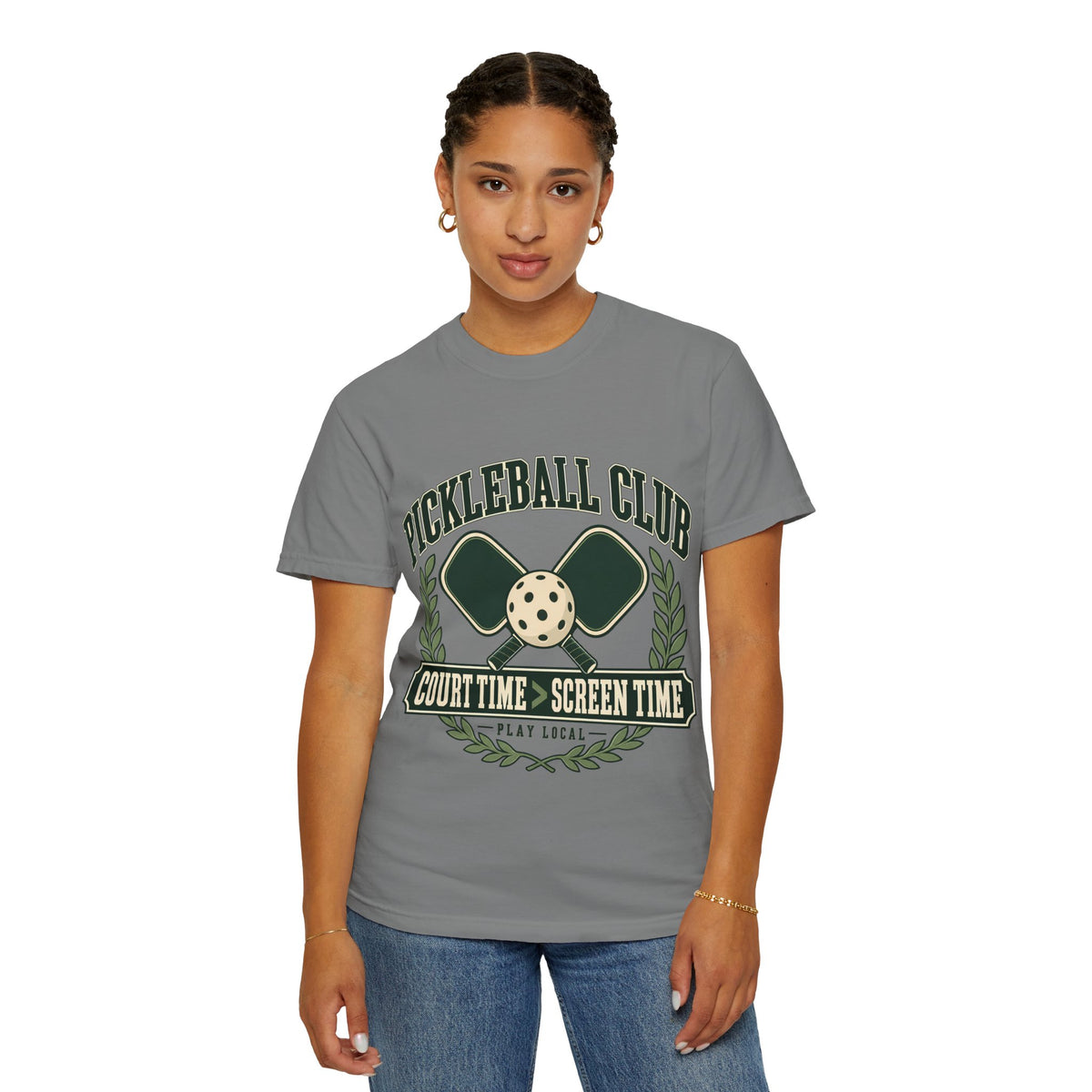 Pickleball Club Court Time Over Screen Time Comfort Colors Tee