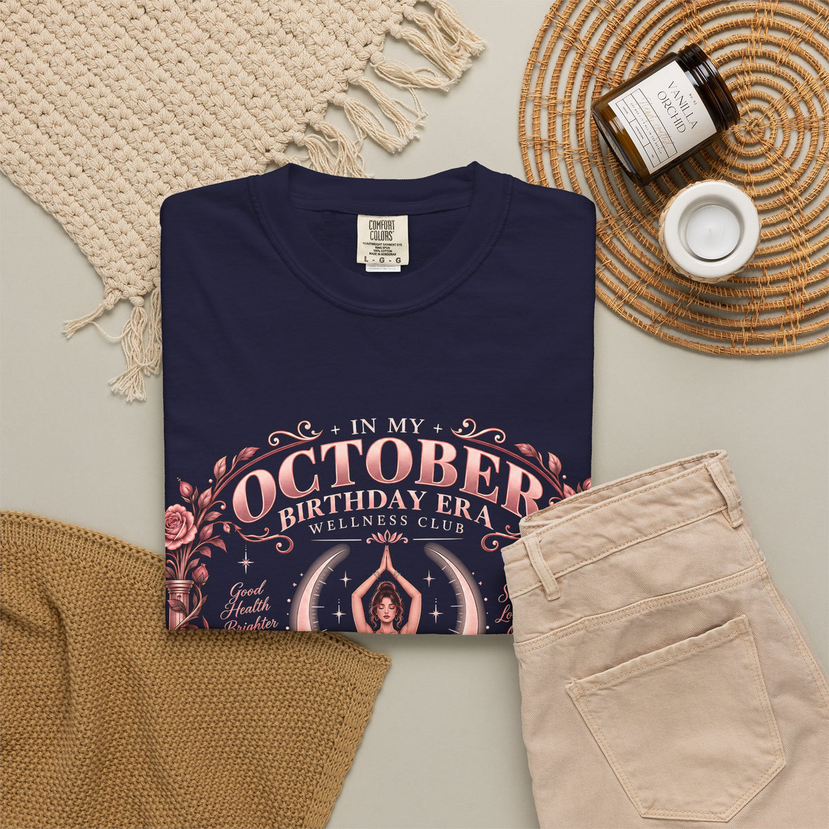 In My October Birthday Era Wellness Club Comfort Colors Tee