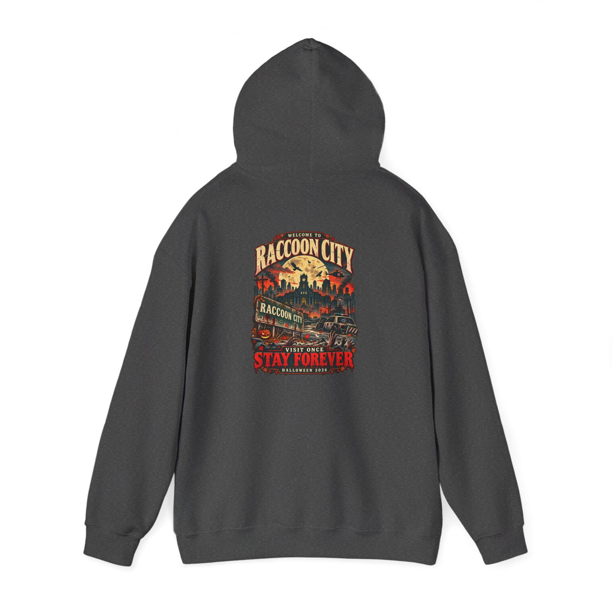 Welcome to Raccoon City Halloween 2026 Gildan 18500 Hoodie