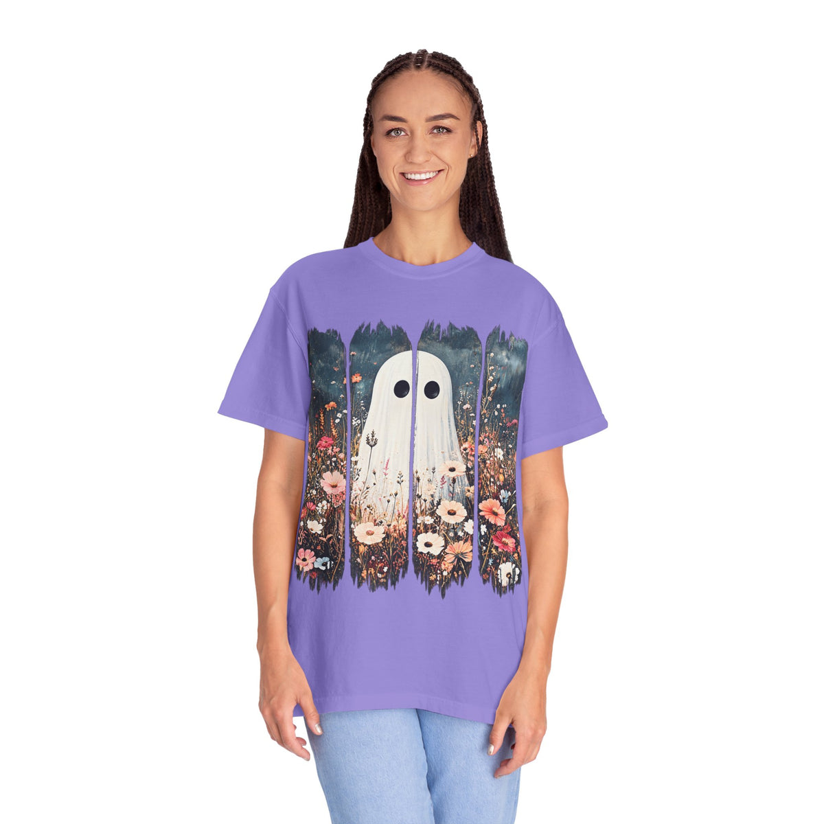 Floral Ghost Wildflower Halloween Comfort Colors T-Shirt