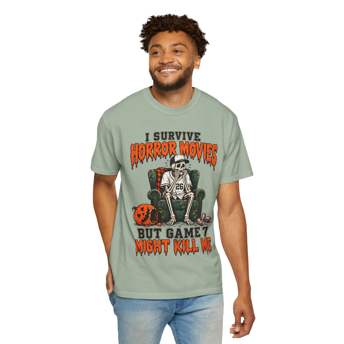 Horror Movies Game 7 Baseball Comfort Colors T-Shirt