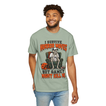 Horror Movies Game 7 Baseball Comfort Colors T-Shirt