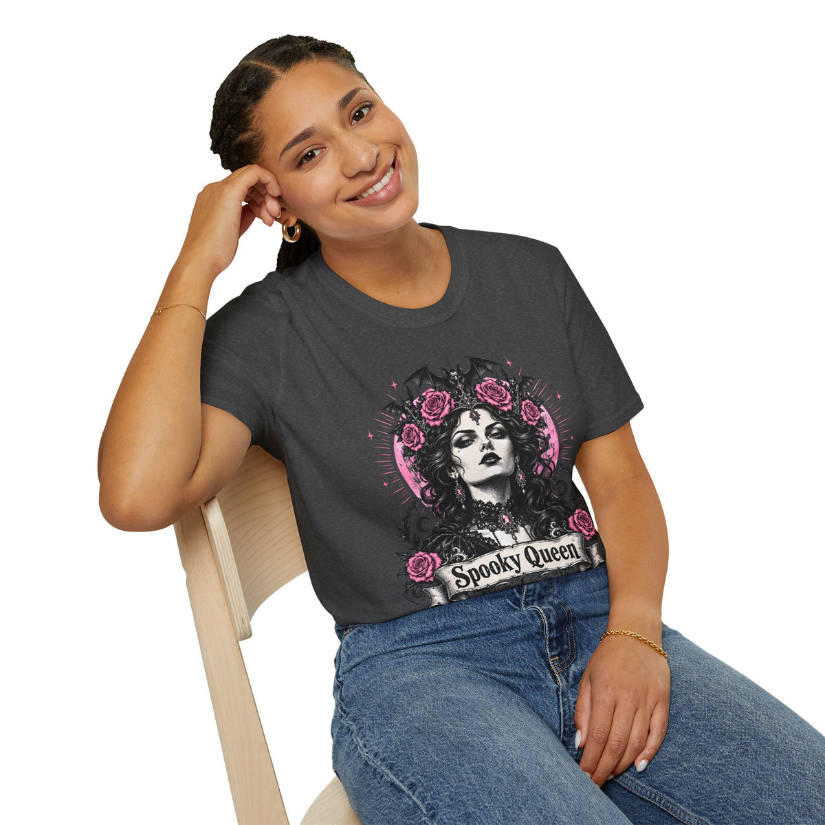 Pink Spooky Queen Pastel Gothic Glamour Witch T-Shirt