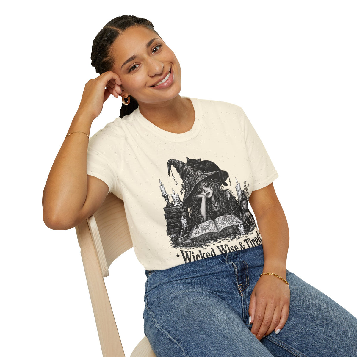 Wicked Wise & Tired Funny Exhausted Witch Mom T-Shirt