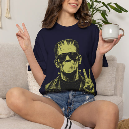 Frankenstein Bubblegum Peace Sign Comfort Colors T-Shirt