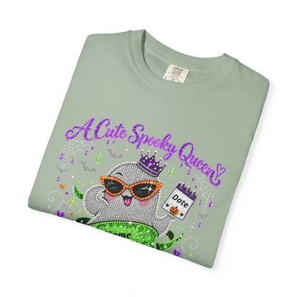 Personalized Spooky Queen October Birthday Comfort Colors Tee