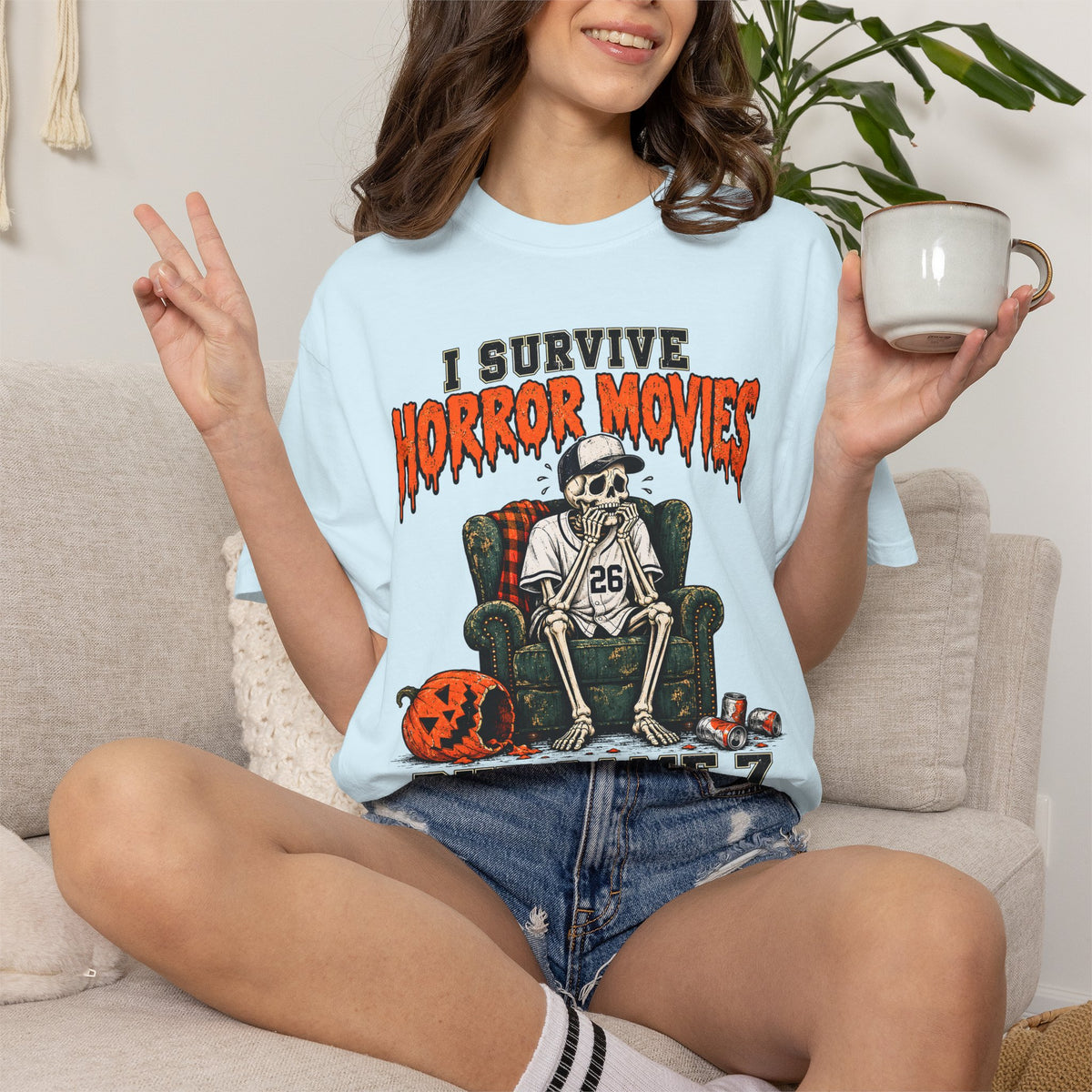 Horror Movies Game 7 Baseball Comfort Colors T-Shirt