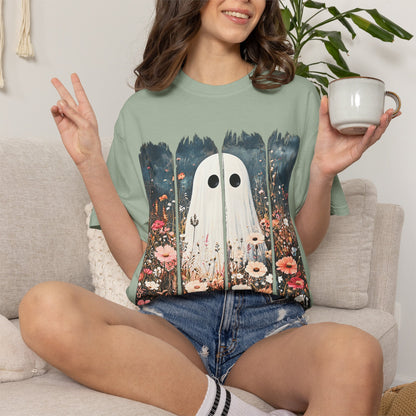 Floral Ghost Wildflower Halloween Comfort Colors T-Shirt