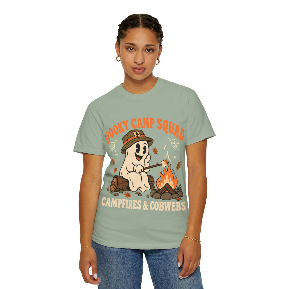 Spooky Camp Squad Campfires & Cobwebs Comfort Colors Tee